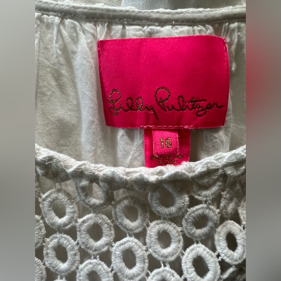 EUC Lilly Pulitzer Charlet Linen Dress - White - 16 - Picture 4 of 4